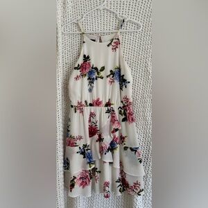 Iz Byer White Women's Top with Subtle Floral Detail